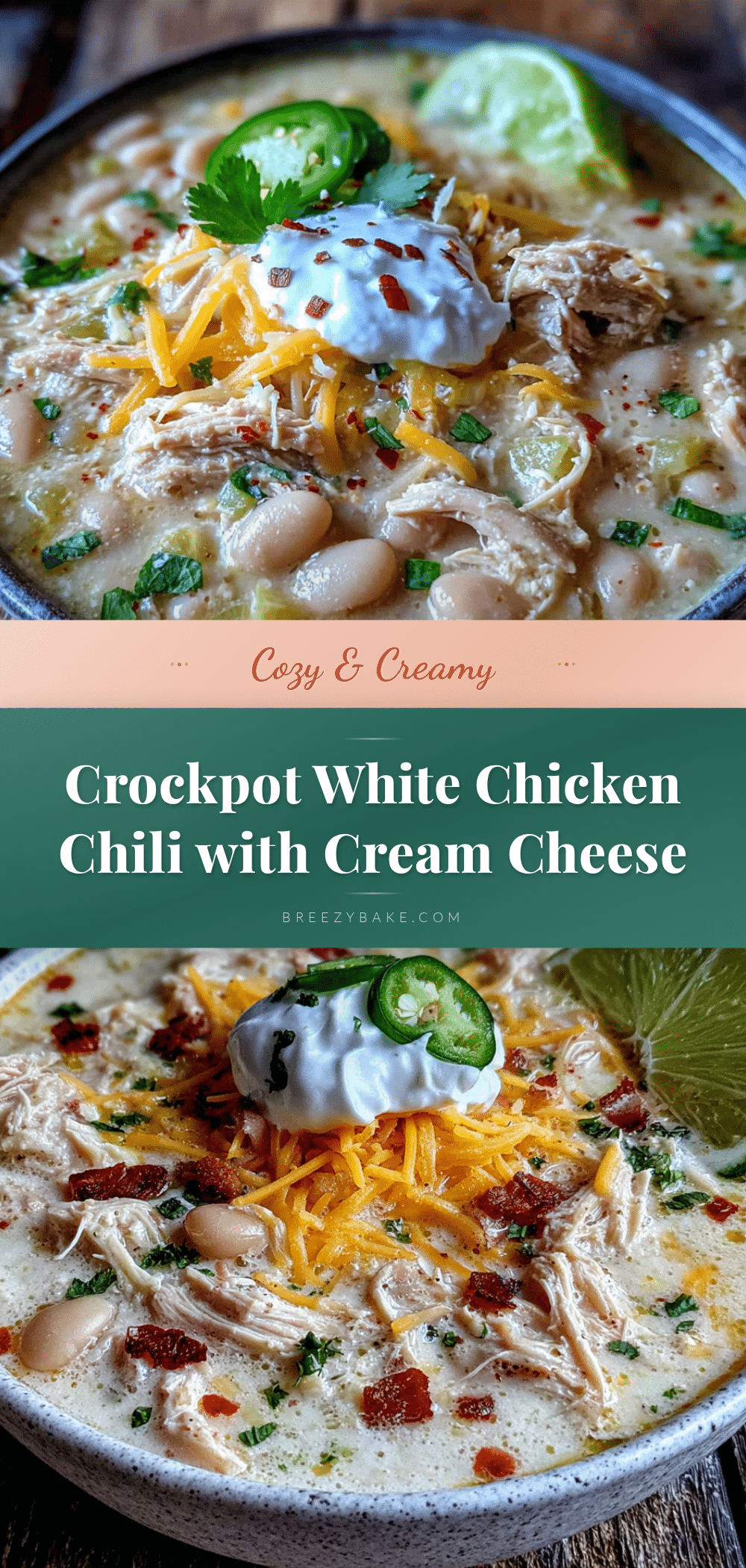 creamy crockpot white chicken chili recipe
