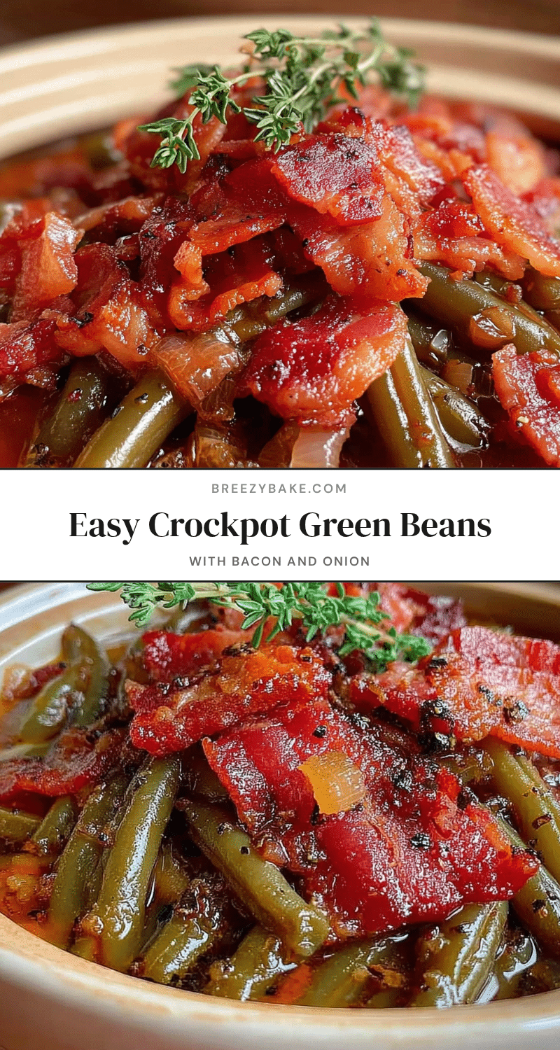 easy crockpot green beans with bacon and onion recipe