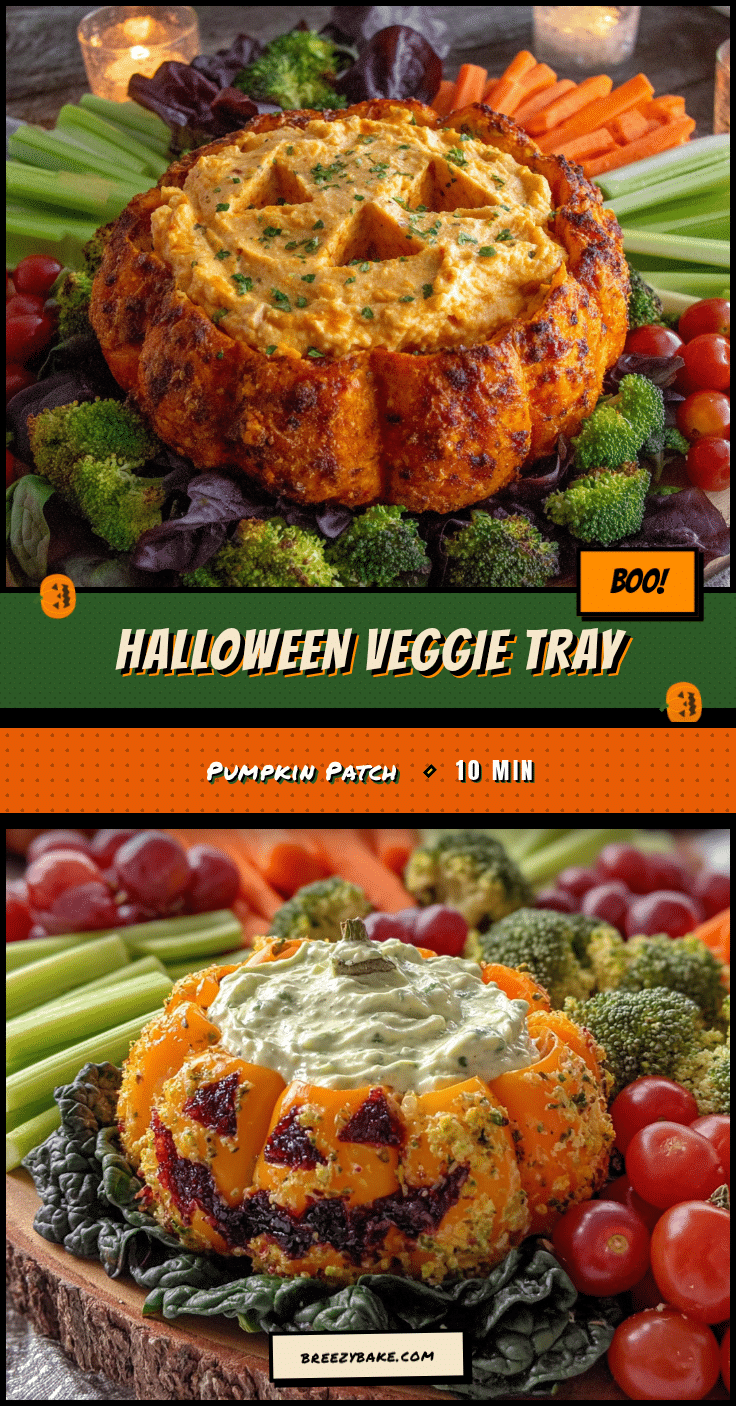 easy halloween veggie tray pumpkin patch recipe