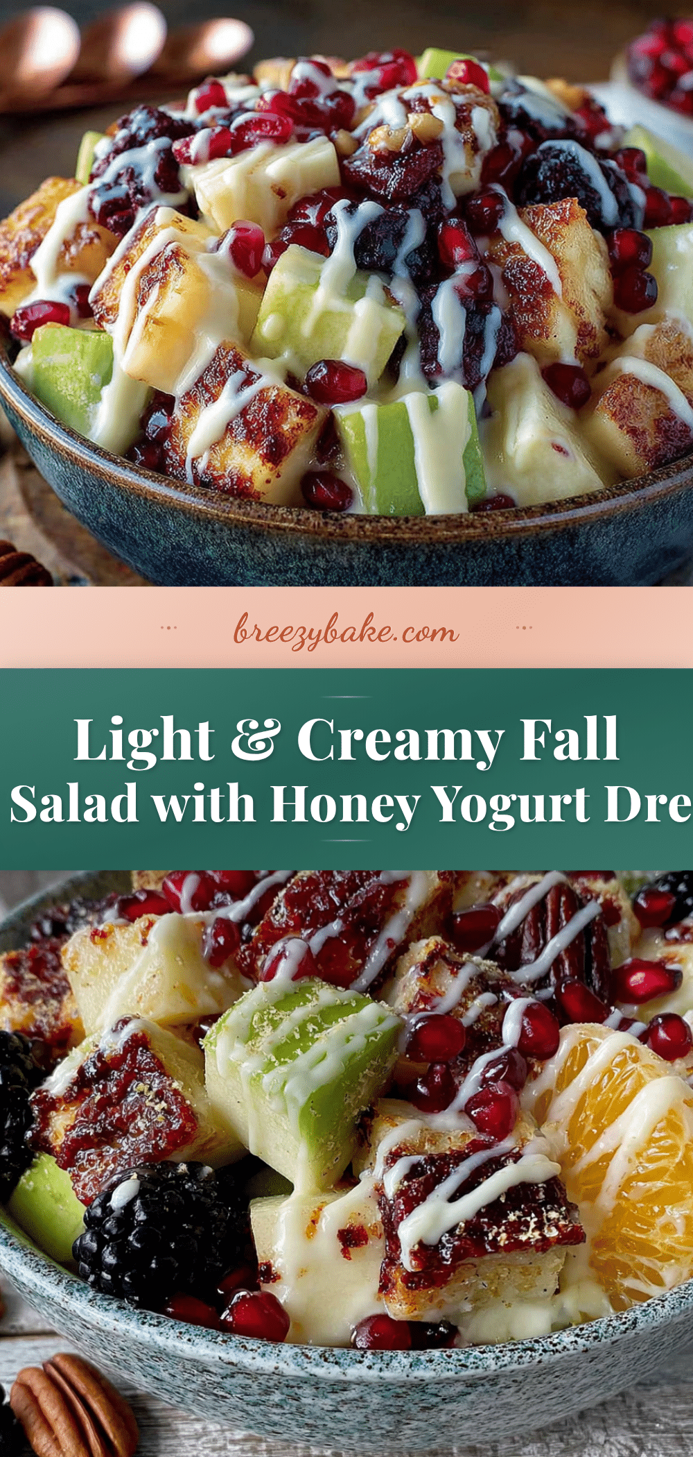 fall fruit salad with honey yogurt dressing recipe