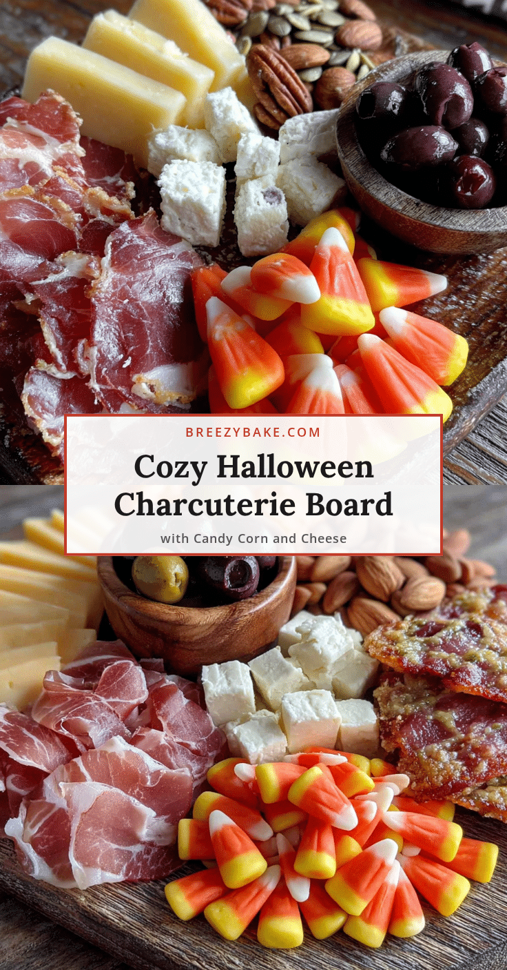 Halloween charcuterie board with candy corn recipe