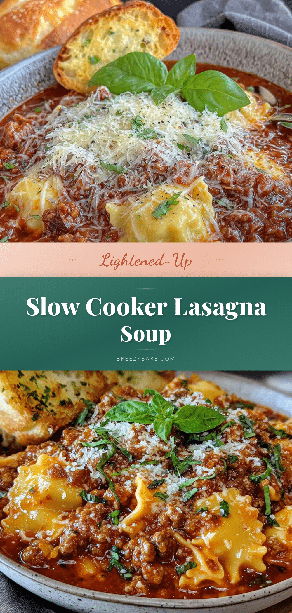 lightened-up slow cooker lasagna soup recipe