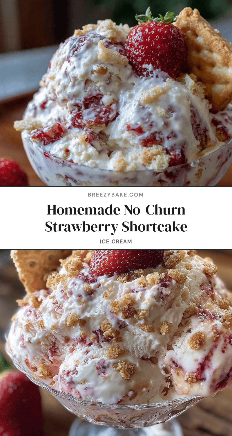 no-churn strawberry shortcake ice cream recipe