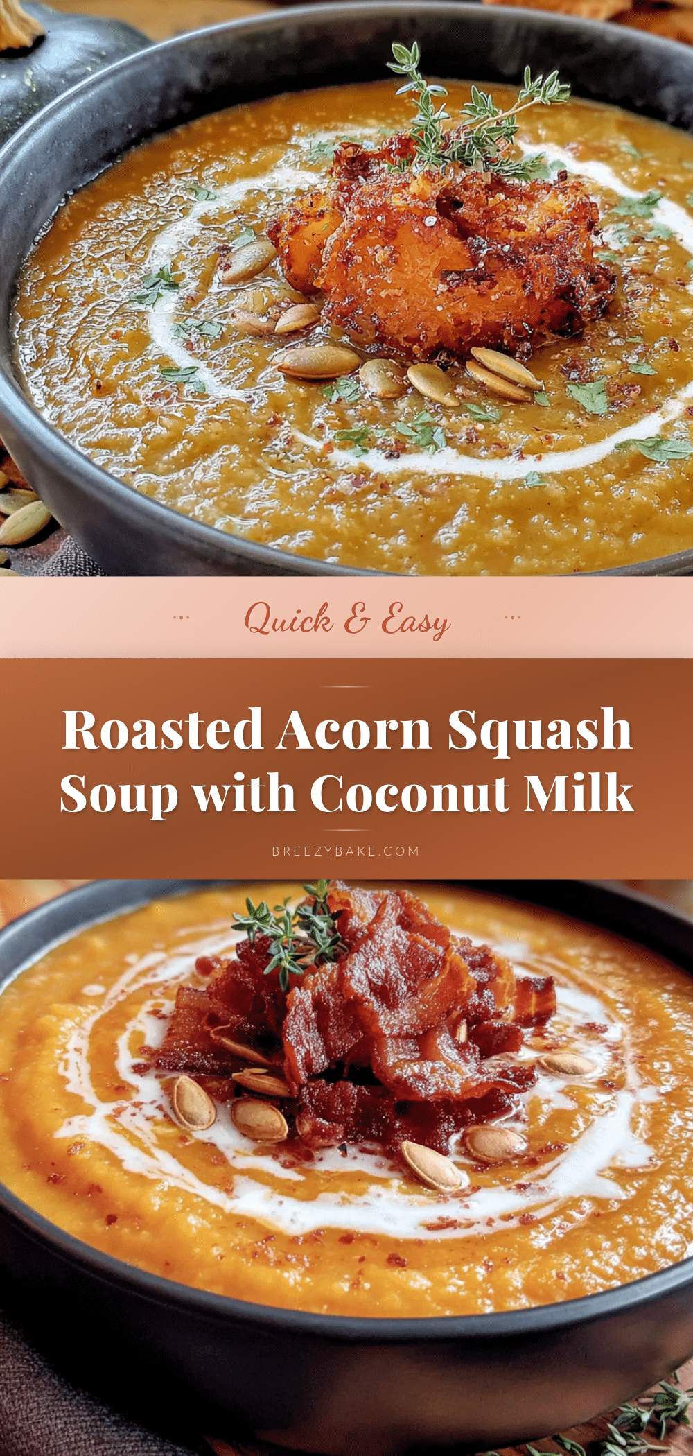 quick roasted acorn squash soup with coconut milk recipe