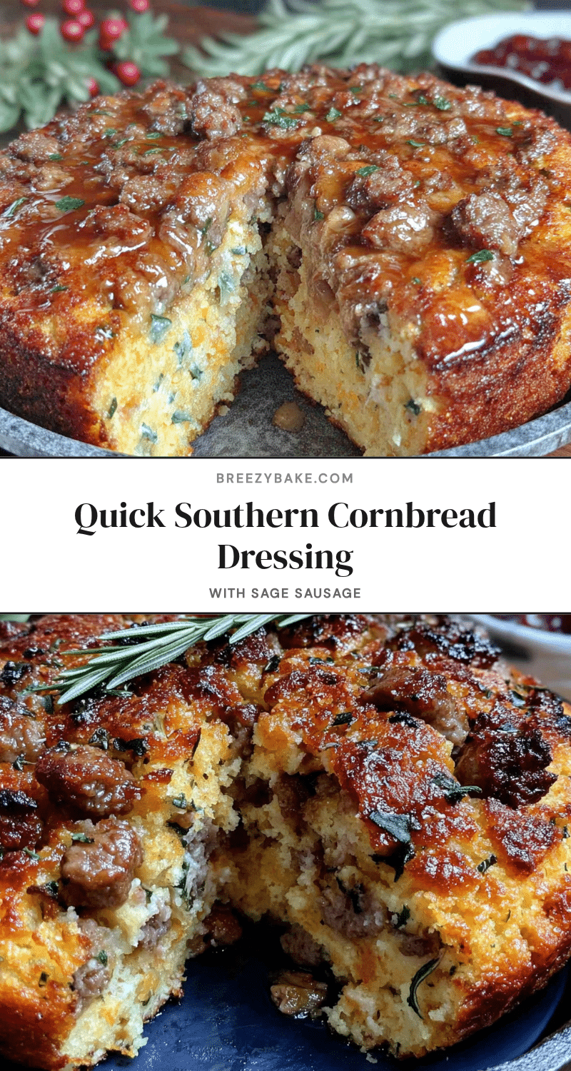Quick Southern Cornbread Dressing with Sage Sausage recipe