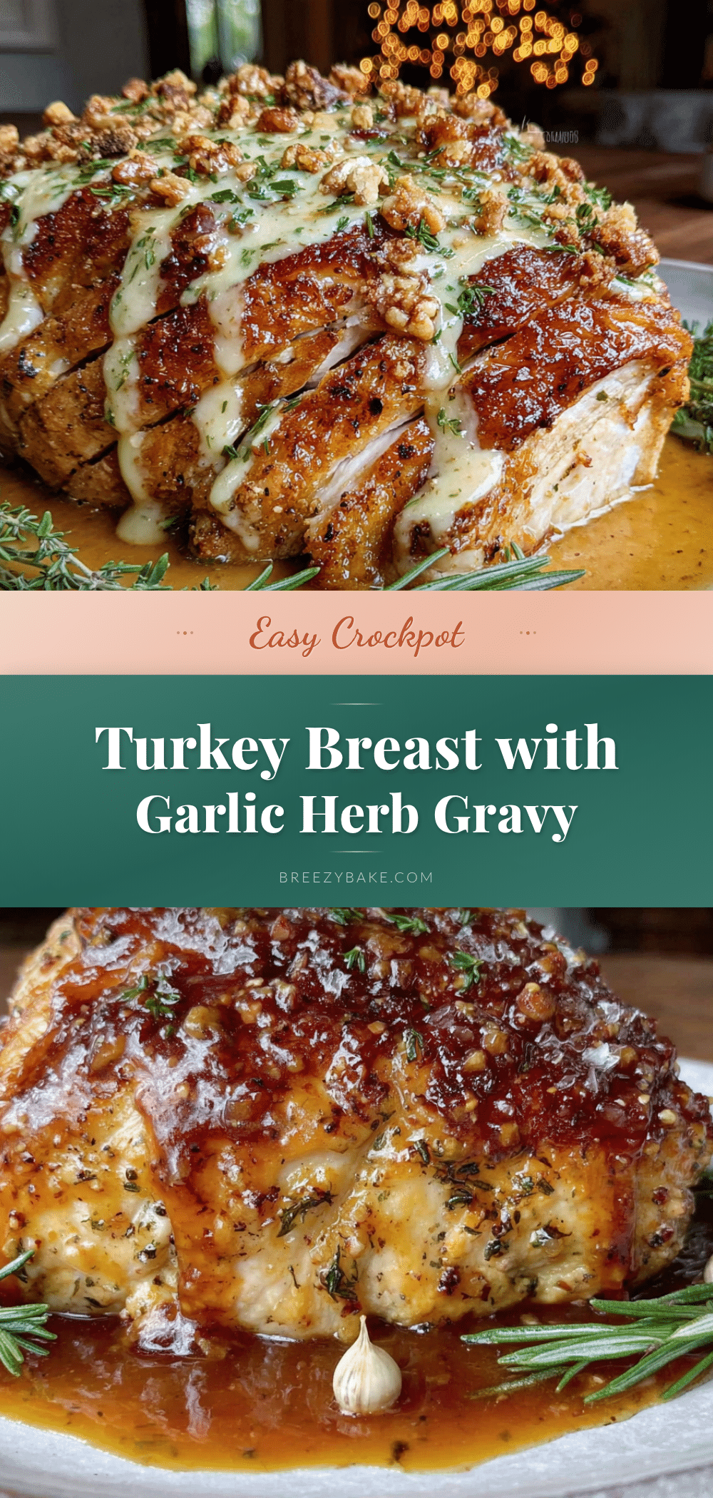 crockpot turkey breast with garlic herb gravy recipe