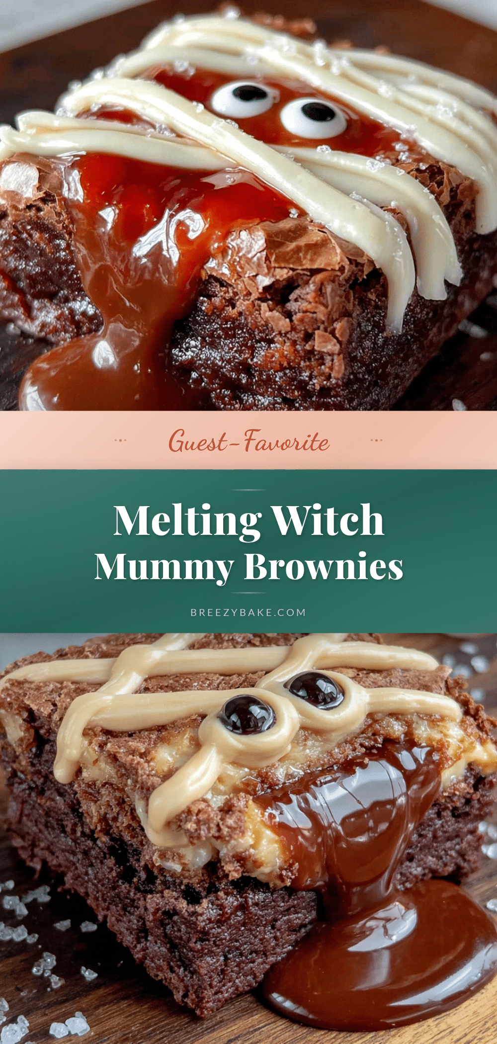 Melting Witch Mummy Brownies recipe